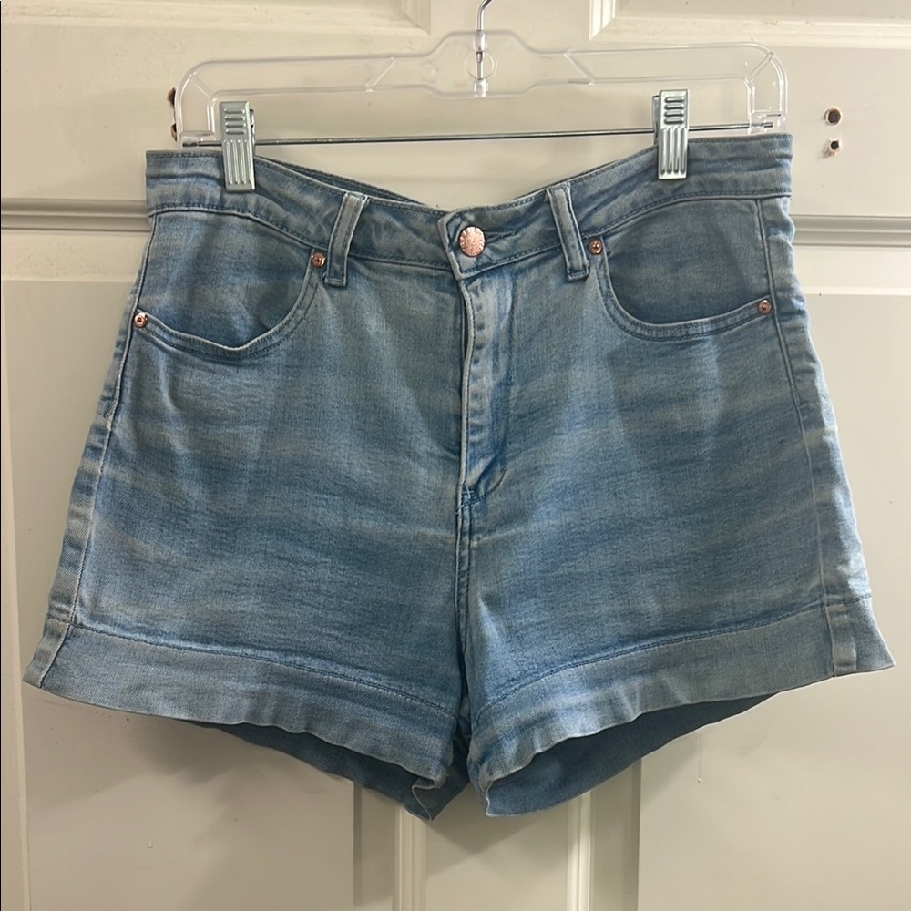 Forever 21 Blue High-Waisted Jean Shorts